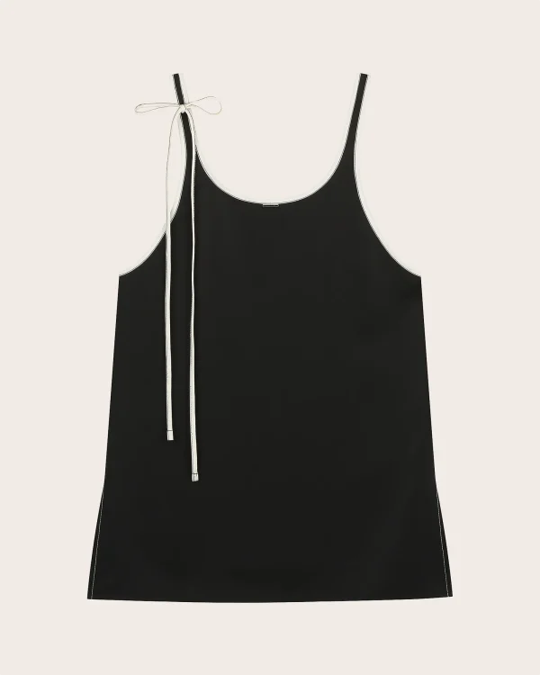 SYSTEM Two-Tone Ribbon Top Cream