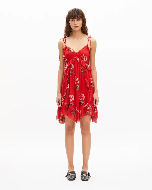THE KOOPLES Red floral print short dress