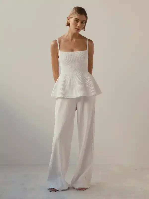 DL1961 alex baggy wide leg White lace aura