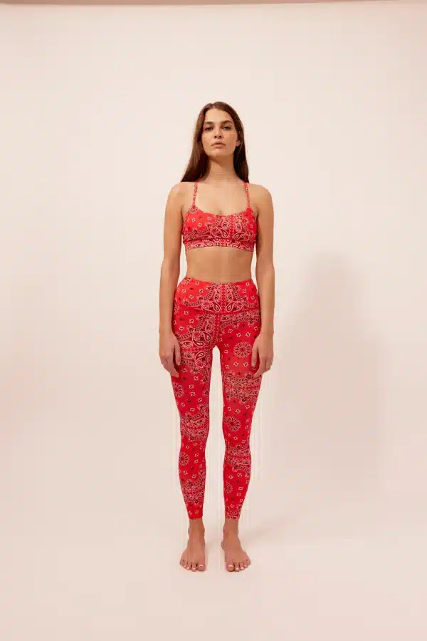 YOGA LEGGING RED BANDANA
