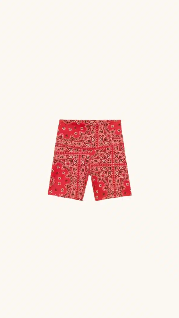 Yoga short red bandana
