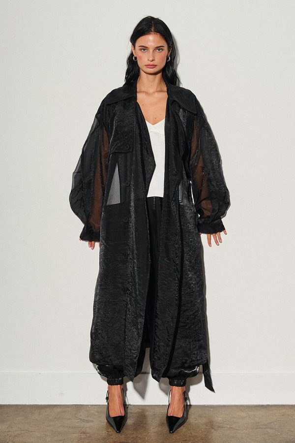 BB/LA Sheer black trench coat