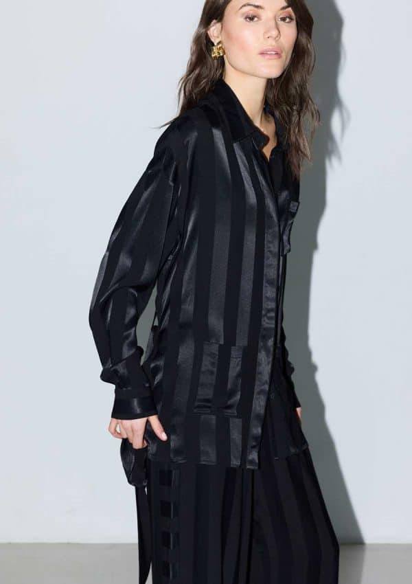 RAIINE SERRA BELTED SHIRT BLACK