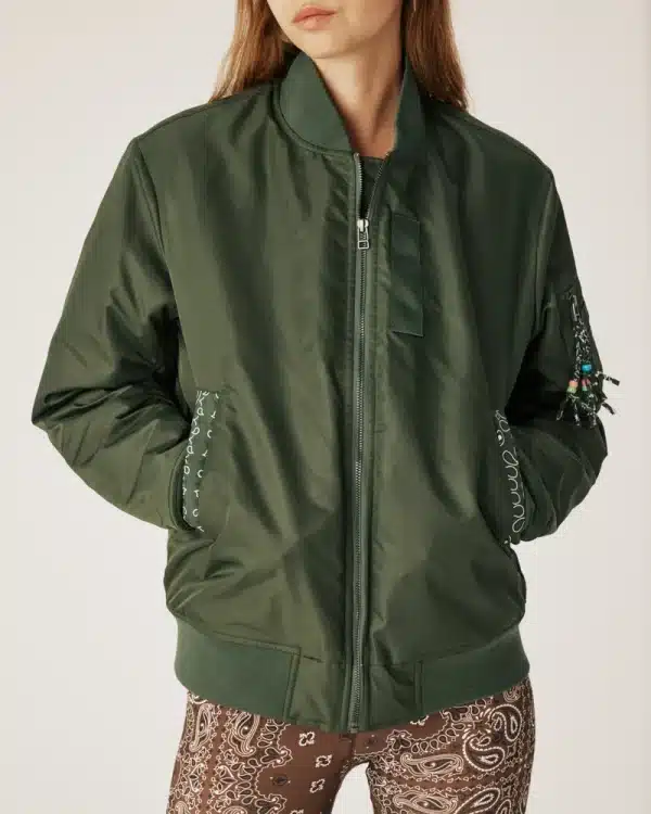 ARIZONA LOVE Fringed bomber kaki